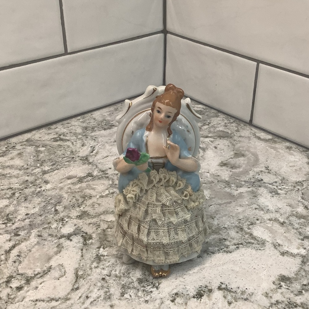 Vintage Victorian style lady china figurine